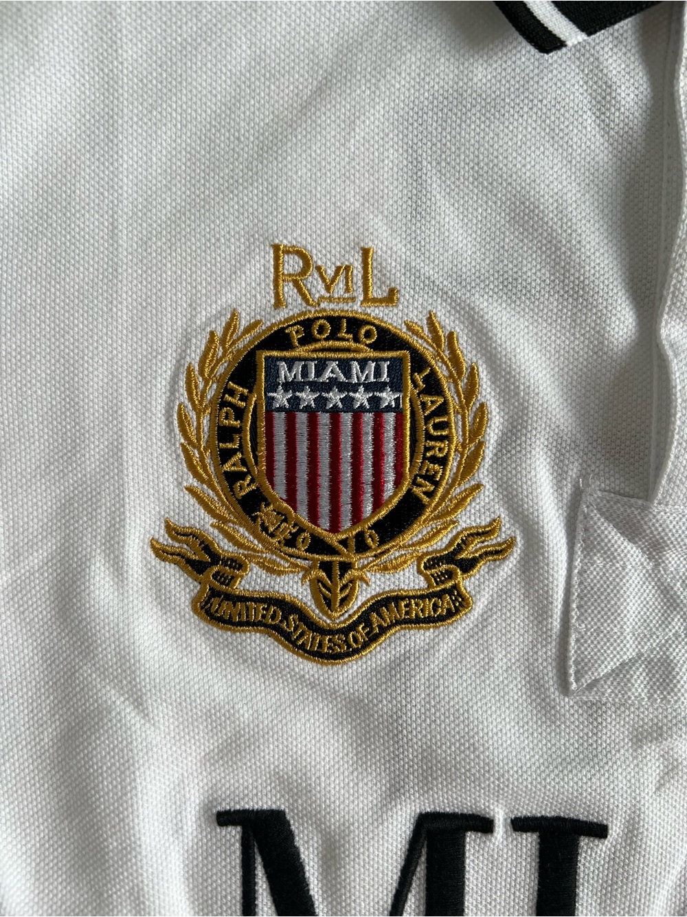 Ralph Lauren White Polo - Miami USA #5 - MEDIUM - Chief Keef Y2K Big Pony - Picture 4 of 9